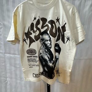 PacSun Cream Graphic Boxing Crewneck Tee